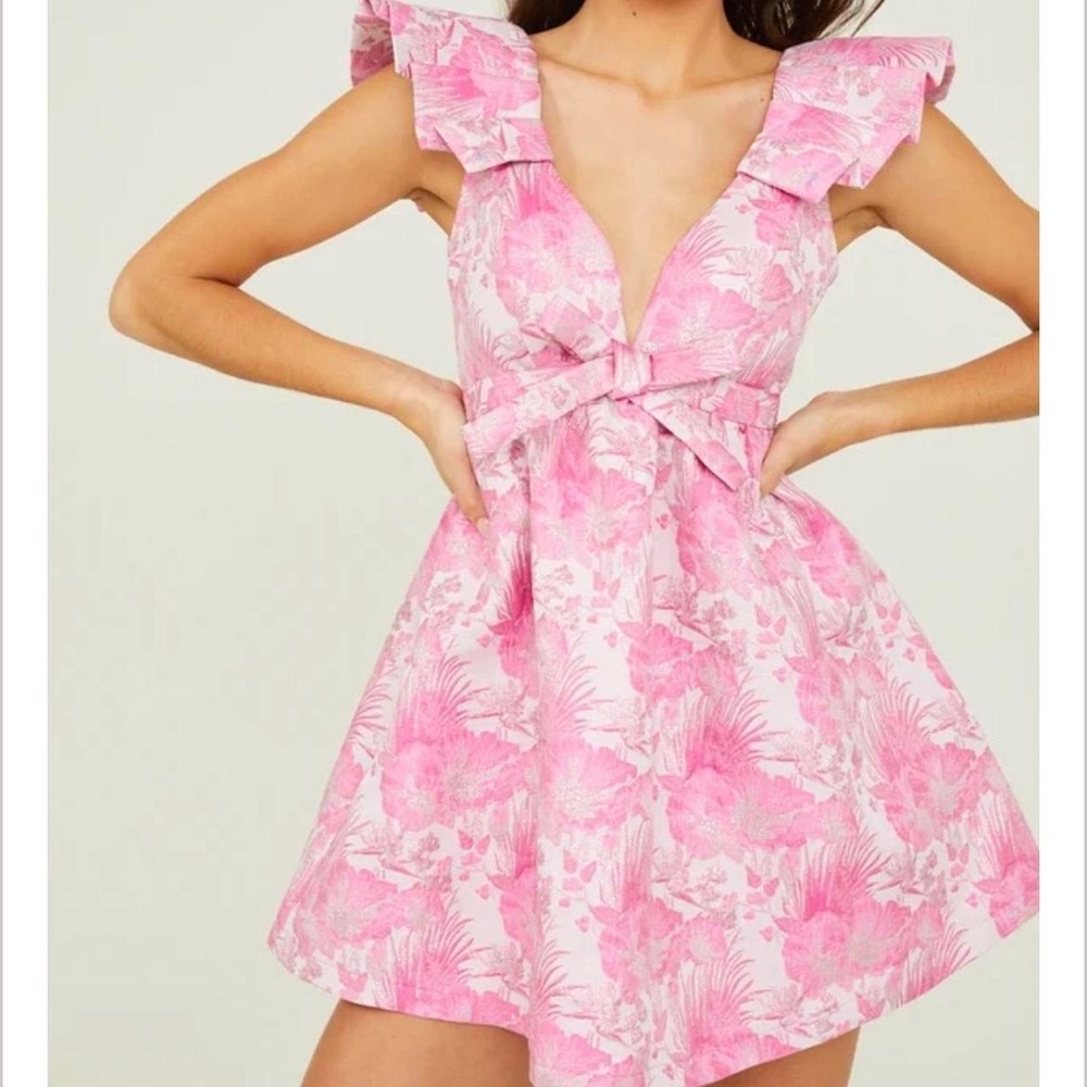 Floral pink dress